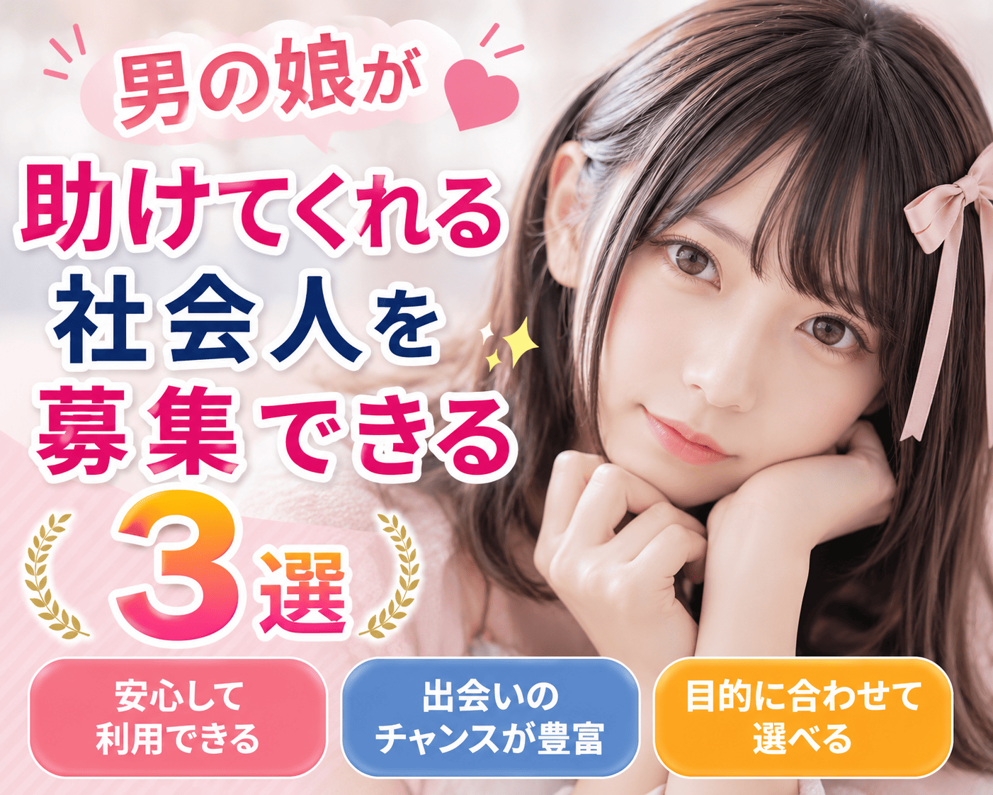 男の娘がサポートしてくれる社会人を募集できる3選